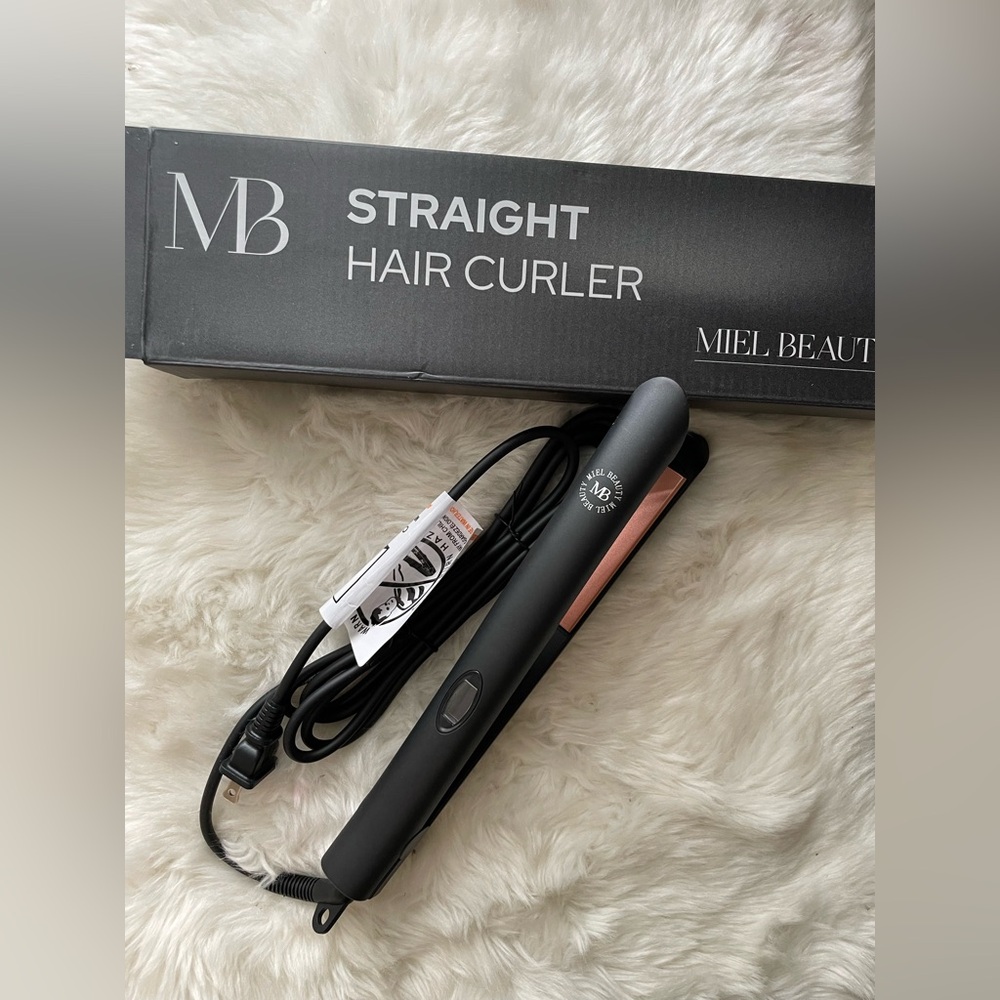 New! Miel Beauty Black Hair Curler Straightener